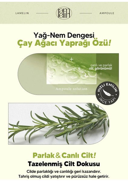 Centella Asiatica Içeren Yatıştırıcı ve Onarıcı Bakım Serumu Lamelin Cica Ampoule