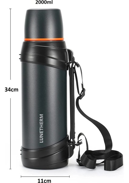 Paslanmaz Çelik Tutacaklı ve Askı Aparatlı 2lt Termos