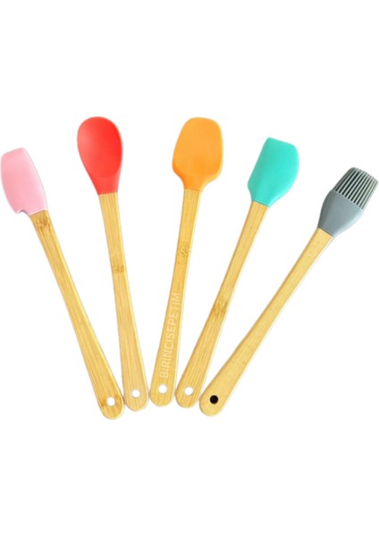 5'li Mini Bambu Spatula Seti | Renkli | ESSU70