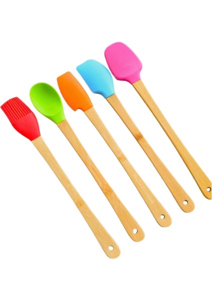 5'li Mini Bambu Spatula Seti | Renkli | ESSU70