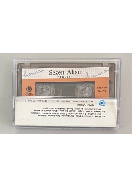 Sezen Aksu Firuze Kaset Kervan (Orjnal Dönem Kağıt Baskı)