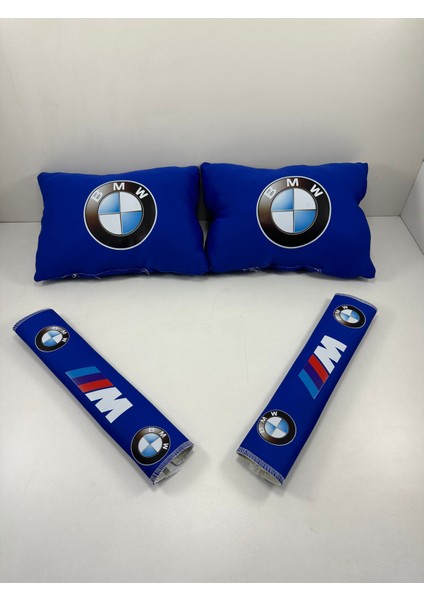 Bmw Boyun Yastığı Emniyet Kemer Pedi Mavi Bmw