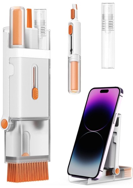 Çok Fonksiyonlu Telefon Standı Telefon/airpod/kulaklık/pc/klavye/watch Temizleme Aracı Temizlik Kiti
