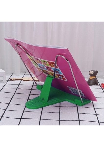 Ayarlanabilir Açı Metal Kitap Standı - Yeşil (Yurt Dışından)
