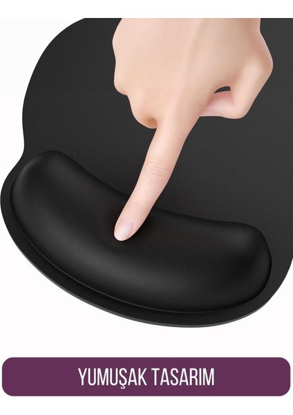 Bilek Destekli Konfor Kaymaz Mouse Pad