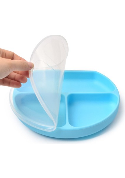 Kapaklı Vakumlu Silikon Beslenme Seti / Mavi modelleri