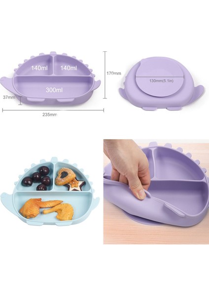 Dinazor Tasarımlı Vakumlu Silikon Beslenme Seti / Pembe Renk modelleri