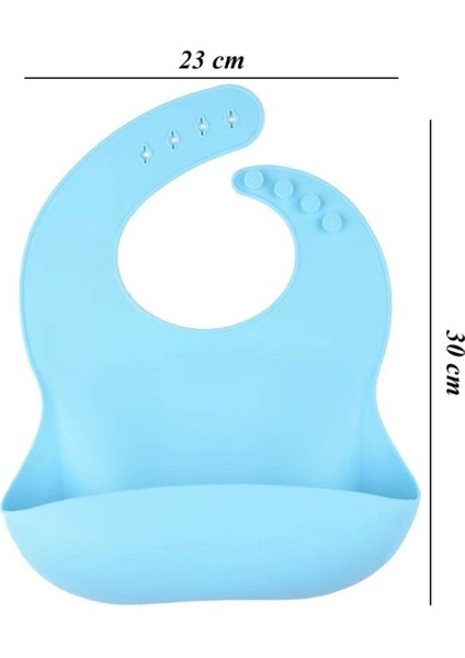 Silikon Beslenme Seti / Vakumlu, Kapaklı Silikon Mama Tabağı, Kase, Çatal, Kaşık, Pipet, Önlük, Pipetli Bardak, Çerez Kapağı, Paslanmaz Çelik Çatal ve Kaşık, Saklama Kutusu / Mavi Renk