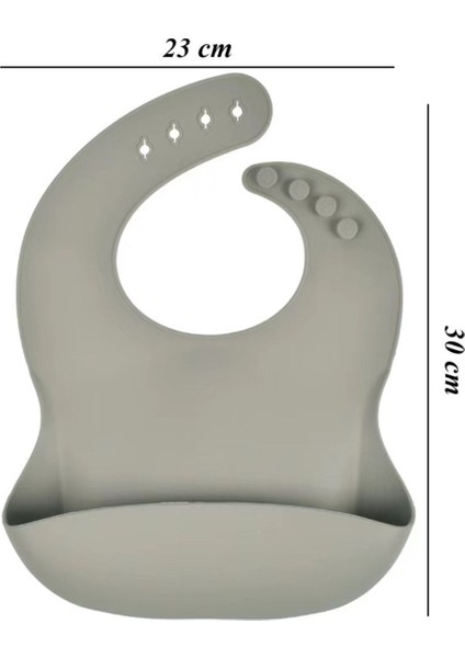 Kapaklı Vakumlu Silikon Beslenme Seti / Gri