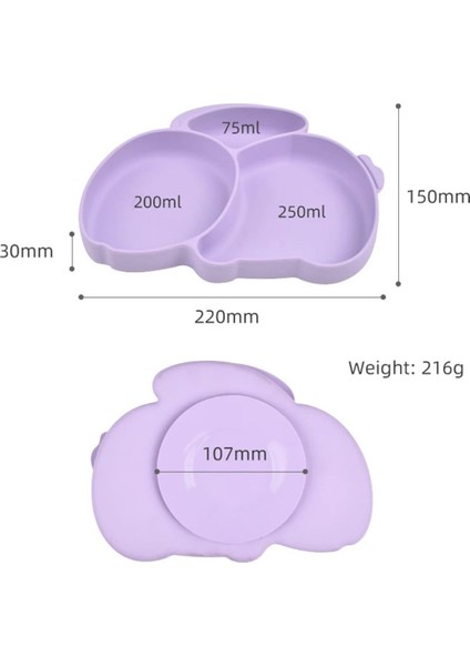 Tavşan Figürlü Vakumlu Silikon Beslenme Seti / Lacivert fırsatları