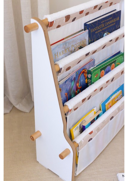 Montessori Çocuk, Kreş Kitaplığı - 3 Bölmeli Beyaz Kitaplık Urcın fiyatları