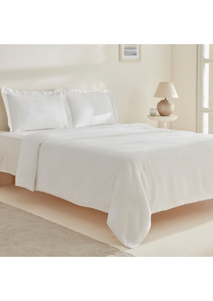 White Collection Felves Pamuk King Size Nevresim Takımı Beyaz