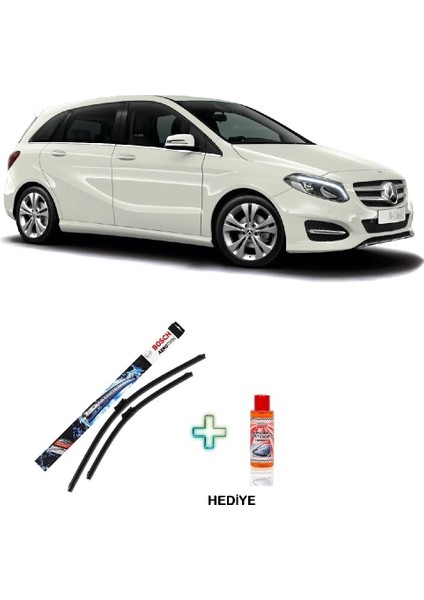 Mercedes-Benz B180 Silecek (2012-2015 W246) Bosch Aerotwin Serisi Silecek Takımı + Cam Şampuanı Hediyeli