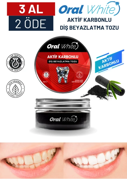 Oral White Aktif Karbonlu Diş Beyazlatma Tozu