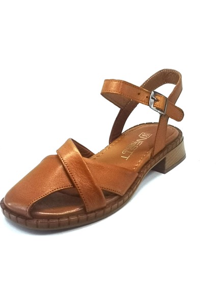 Kadın Hakiki Soft Yumuşak Deri Ökçeli Sandalet 265-026