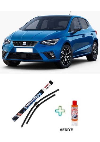 Seat Ibiza Silecek Seti (2017-2021) Bosch Aerotwin Serisi Silecek Takımı + Cam Şampuanı Hediyeli