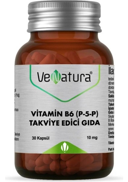 Vitamin B6 ( P-5-P) Takviye Edici Gıda 10 Mg 30 Kapsül