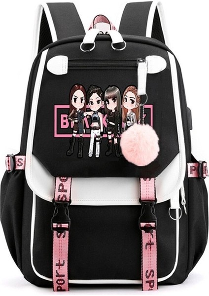 Blackpink Temalı Aynı Yıldız Sırt Çantası USB Şarj (Yurt Dışından)