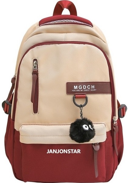 Sırt Çantası Erkek Ins Modaya Uygun Serin Basit Kontrast Renkli Büyük Kapasiteli Sırt Çantası Orta Okul Öğrencisi Lise Öğrencisi Okul Çantası Kız (Yurt Dışından)