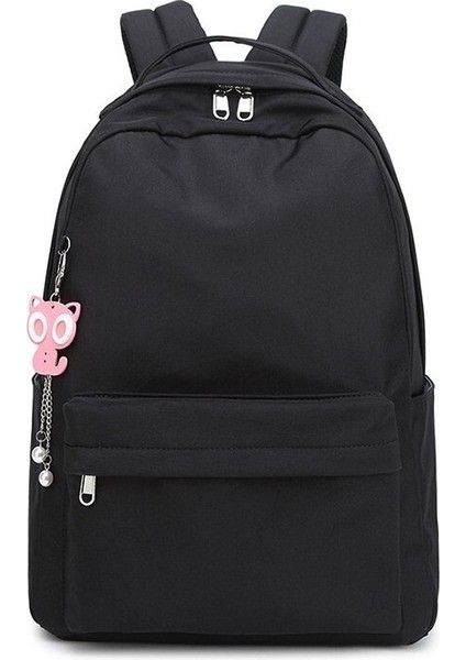 Ortaokul Öğrencisi Okul Çantası Kadın Kampüs Düz Renk Sırt Çantası Moda Ortaokul Öğrencisi Büyük Kapasiteli Sırt Çantası (Yurt Dışından)