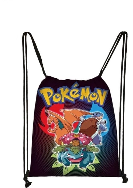 Anime Sırt Çantası Paketi Cep Polyester Ipli Çanta Öğrenci Taşınabilir Okul Çantası Oyuncak Açık Sırt Çantası Hediye (Yurt Dışından)