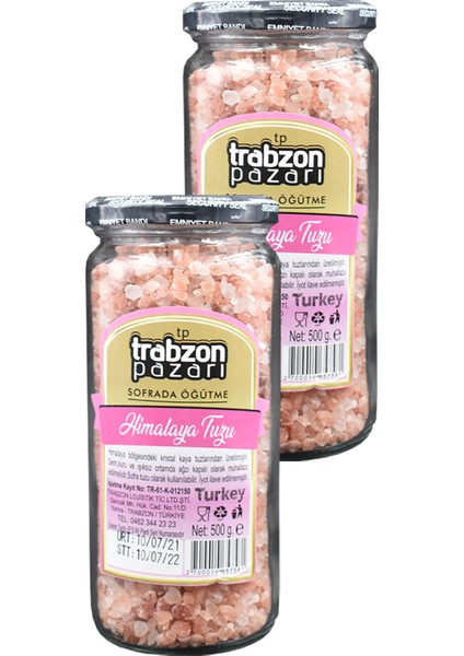 Trabzon Pazarı Doğal Rafinesiz, Iyotsuz Kristal Himalaya Tuzu 2x500 gr