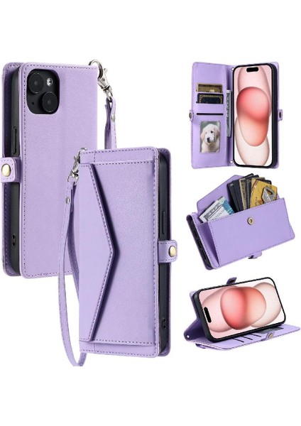 Cüzdan Crossbody Kılıf IPhone 13 Için Mini Kart Tutucu Cüzdan Kılıf Kadınlar Için (Yurt Dışından)