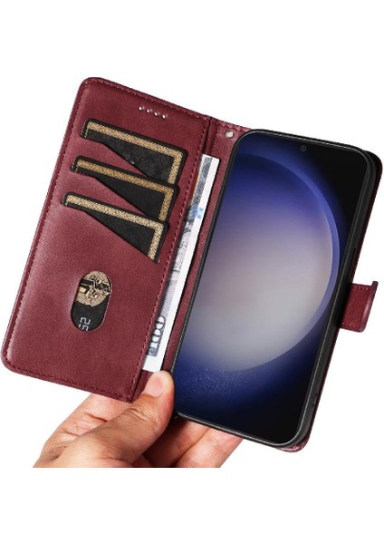 Samsung Galaxy S24 Artı Ayrılabilir Siyah Bilezik Preslenmiş Pu Için Filp Durumda (Yurt Dışından) modelleri