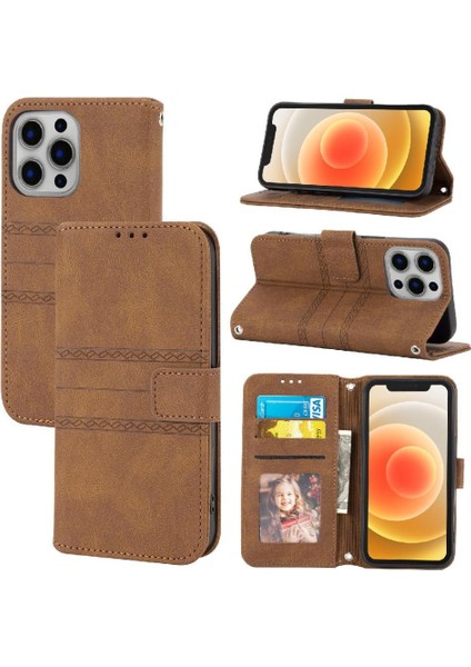 IPhone 16 Için Flip Case Pro Max Manyetik Kapatma Kickstand Cüzdan Kılıf Pu (Yurt Dışından)