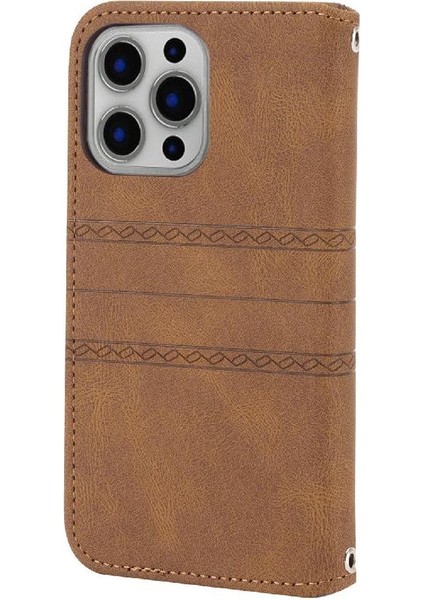 IPhone 16 Için Flip Case Pro Max Manyetik Kapatma Kickstand Cüzdan Kılıf Pu (Yurt Dışından)