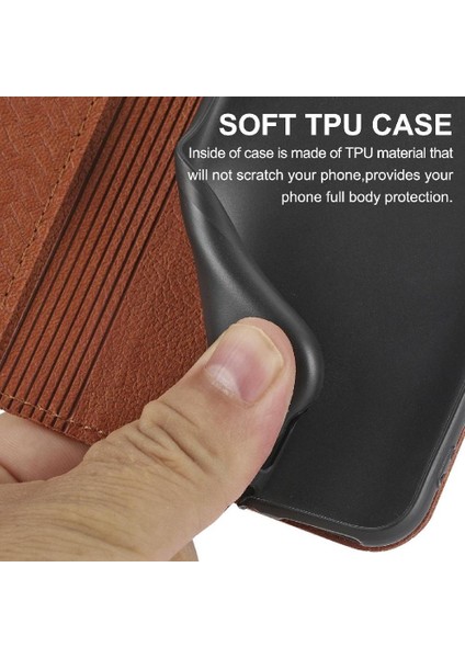 IPhone 16 Için Kılıf Pro Max Pu Deri Kapak Kredi Kartı Tutucu Flip Folio (Yurt Dışından)