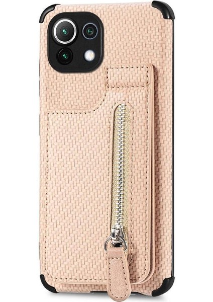 Xiaomi 11 Lite Için Kılıf Standı Crad Yuvası Cüzdan Manyetik Araç Montaj Fermuar (Yurt Dışından) modelleri