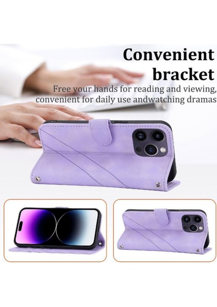 IPhone 16 Için Filp Durumda Pro Max Kickstand Bilek Kayışı El Cüzdan Kredi (Yurt Dışından)