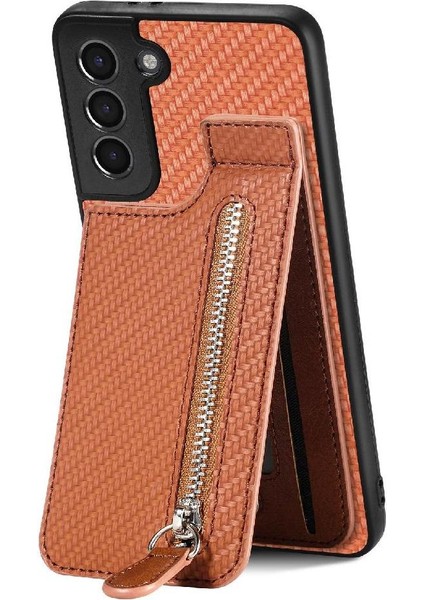 Samsung Galaxy S21 Manyetik Araç Montaj Fermuar Cüzdan Standı Crad (Yurt Dışından)