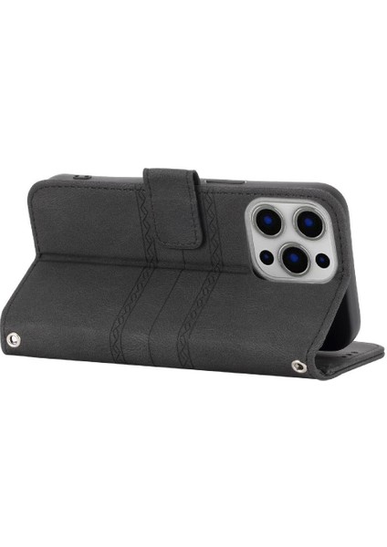 IPhone 16 Için Flip Case Pro Max Manyetik Kapatma Kickstand Cüzdan Kılıf Pu (Yurt Dışından)
