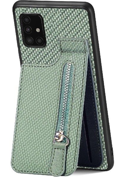 Samsung Galaxy A51 5g Için Kılıf Cüzdan Manyetik Araç Montaj Fermuar Standı Crad (Yurt Dışından)