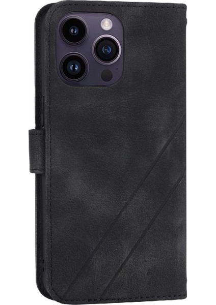 IPhone 16 Için Filp Durumda Pro Max Kickstand Pu Deri Kayış Kredi Kartı (Yurt Dışından)