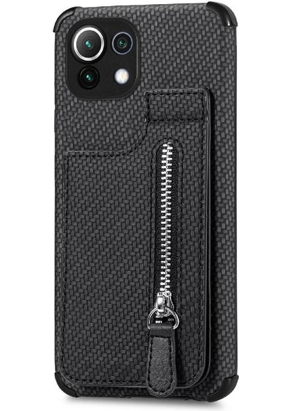 Xiaomi 11 Lite Için Kılıf Standı Crad Yuvası Cüzdan Manyetik Araç Montaj Fermuar (Yurt Dışından) indirimleri