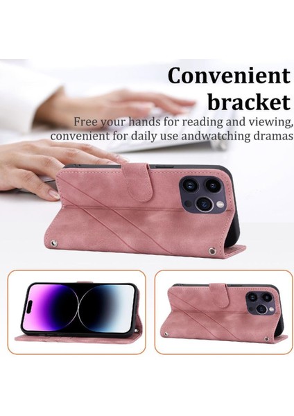 IPhone 16 Için Filp Durumda Pro Max Kickstand Bilek Kayışı El Cüzdan Kredi (Yurt Dışından)