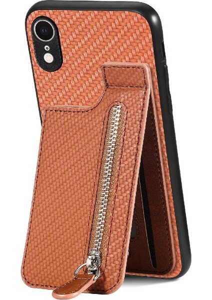 IPhone Xr Fermuar Crad Yuvası Cüzdan Standı Manyetik Araç Montaj (Yurt Dışından)