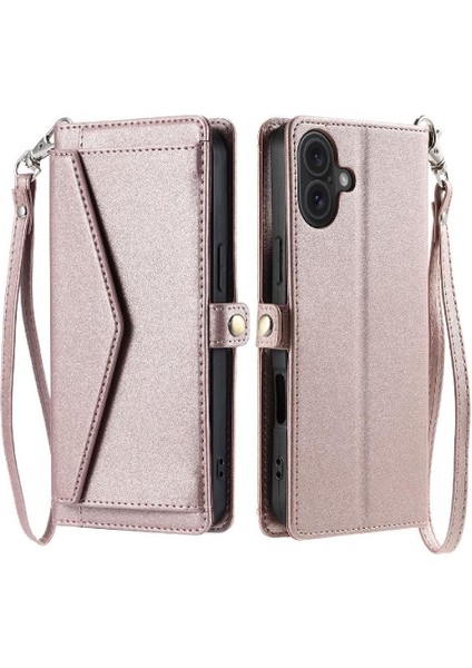 Cüzdan Crossbody Kılıf IPhone 16 Kart Tutucu Cüzdan Kılıf Kadınlar Için Yuvası (Yurt Dışından)