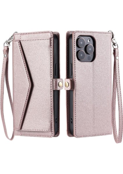 Cüzdan Crossbody Durumda IPhone 15 Pro Kart Tutucu Rfıd Engelleme Cüzdan (Yurt Dışından)