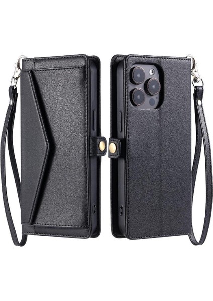 Cüzdan Crossbody Durumda IPhone 15 Pro Max Kart Tutucu Için Rfıd Engelleme (Yurt Dışından)