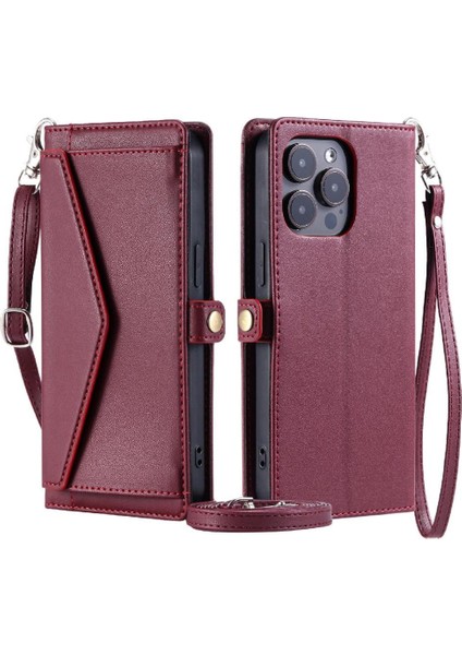 IPhone 14 Pro Için Cüzdan Crossbody Durumda Rfıd Engelleme Cüzdan Durumda (Yurt Dışından)