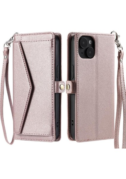 Cüzdan Crossbody Kılıf IPhone 14 Artı Fermuar Faturaları Yuvası Cüzdan Kılıf Için (Yurt Dışından)