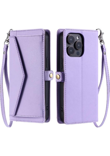 Cüzdan Crossbody Durumda IPhone 15 Pro Kart Tutucu Rfıd Engelleme Cüzdan (Yurt Dışından)