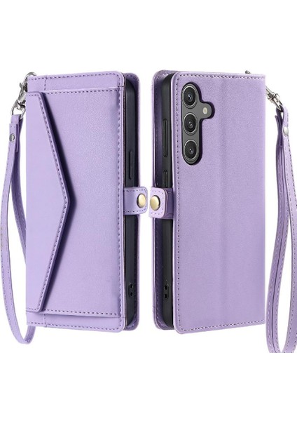 Cüzdan Crossbody Kılıf Samsung Galaxy A35 5g Fermuar Faturaları Yuvası Cüzdan (Yurt Dışından)