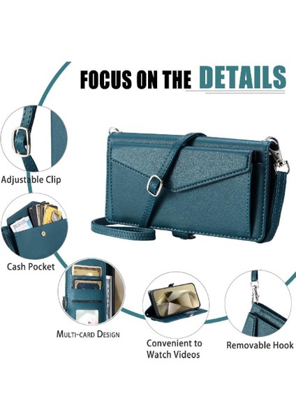Cüzdan Crossbody Kılıf IPhone 14 Artı Fermuar Faturaları Yuvası Cüzdan Kılıf Için (Yurt Dışından)