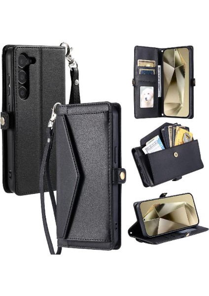 Samsung Galaxy S23 Için Cüzdan Crossbody Durumda Kart Tutucu Fermuar Faturaları Yuvası (Yurt Dışından)