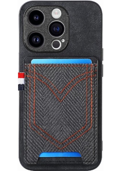 IPhone 15 Için Kılıf Pro Crad Yuvası Manyetik Araç Montaj Kot Cep Tasarımı (Yurt Dışından) indirimleri